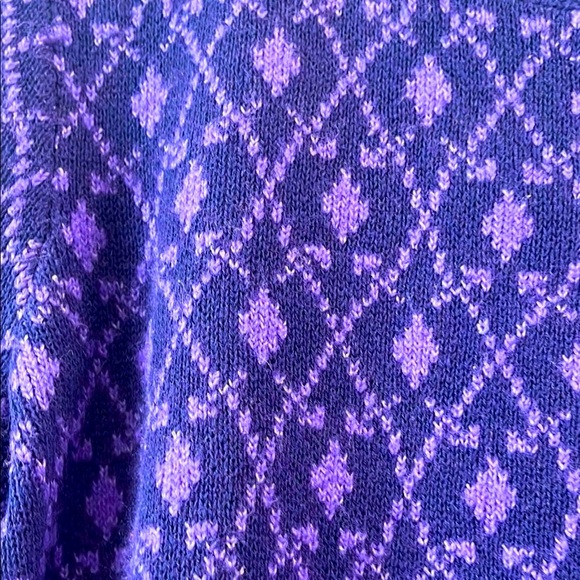 LOFT Purple Crewneck Sweater with Textured Design - Picture 5 of 5